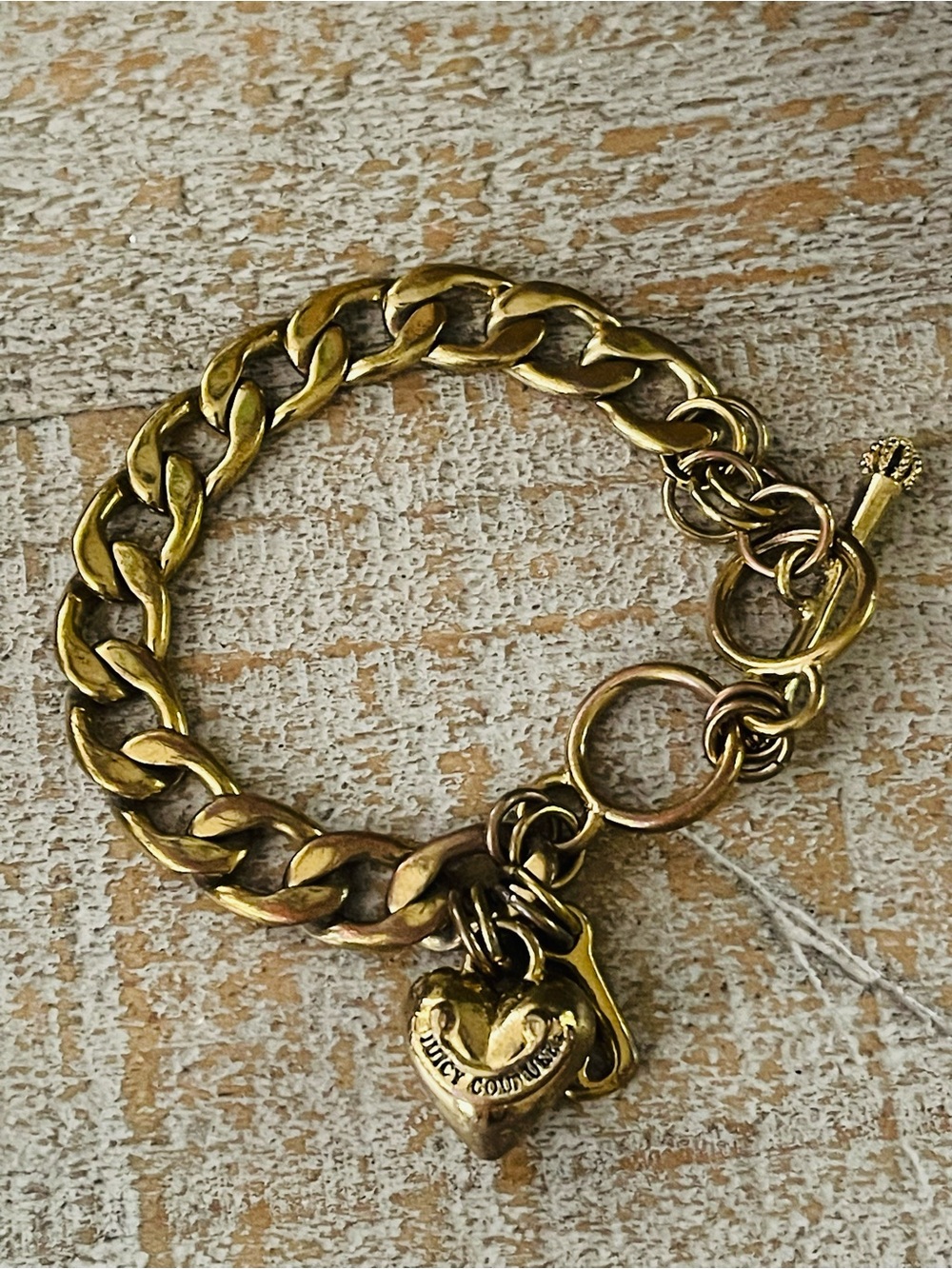 Vintage Juicy Couture Gold Charm Link Bracelet